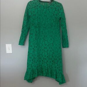 ASOS Green Lace Long Sleeve Dress